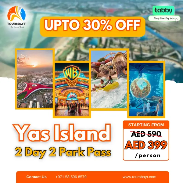2 Day Any 2 Park Pass Ferrari World +Yas Water+ Warner Bros+ Sea World 